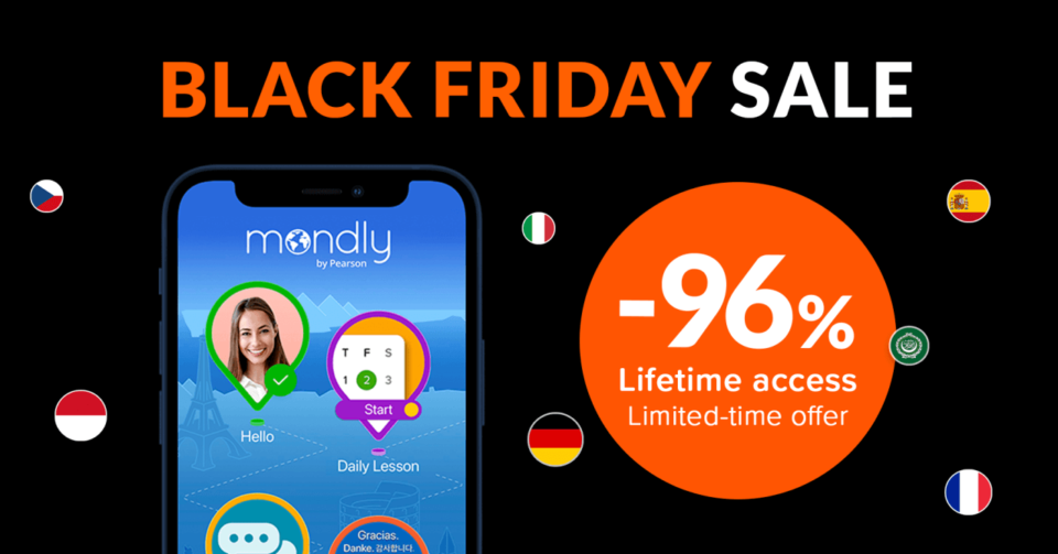 Black Friday Deal: 96% OFF for Lifetime Access to Mondly Premium